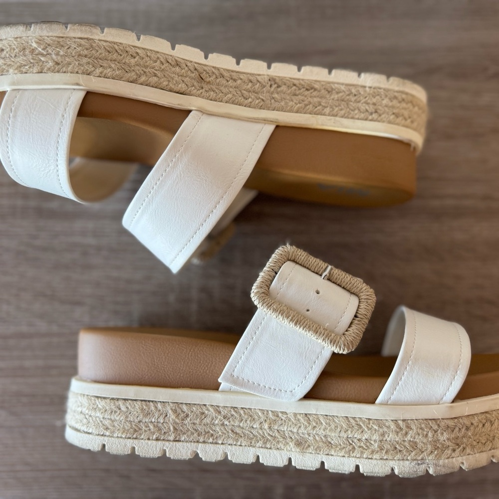 MIA White Double Strap Platform Slide Sandal - Picture 10 of 11
